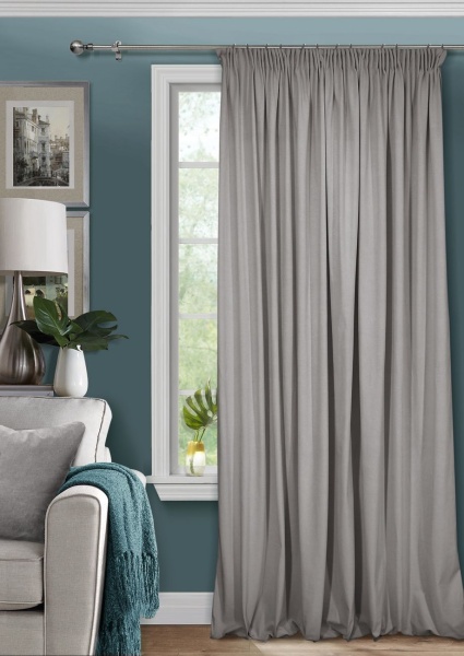 Штора на тесьме 200х270 Pudra с подхватом цвет серый Штора на тесьме 200х270 Pudra с подхватом цвет серый