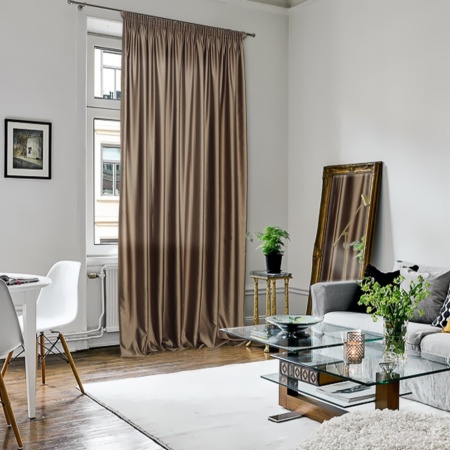 Портьера на тесьме "Lindor-SH" 200х280 светло-коричневый Портьера на тесьме "Lindor-SH" 200х280 светло-коричневый