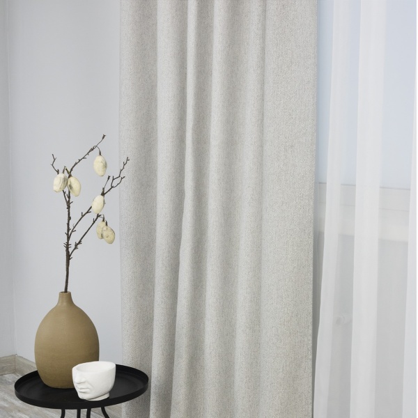 Штора на тесьме "Велия" 160х270 цвет нежно-серый Штора на тесьме "Велия" 160х270 цвет нежно-серый