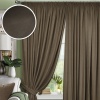 Комплект штор на тесьме "Pudra" 200х270 серо-коричневый Комплект штор на тесьме "Pudra" 200х270 серо-коричневый