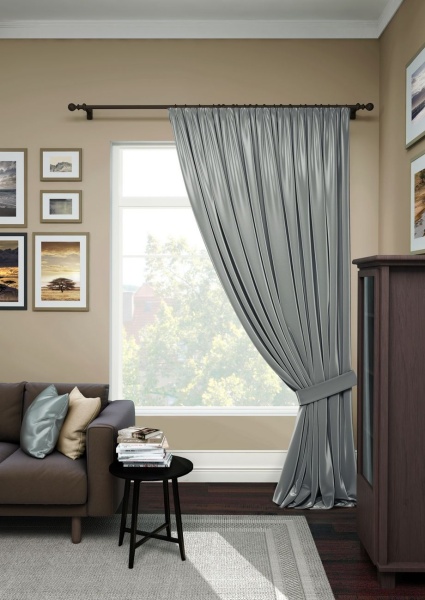 Портьера на тесьме "Avery" 200х280 серый Портьера на тесьме "Avery" 200х280 серый