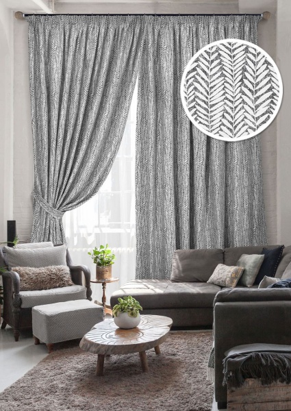 Комплект штор на тесьме "Calpe - ST" 2 шт 136х270, тюль 450х270 Комплект штор на тесьме "Calpe - ST" 2 шт 136х270, тюль 450х270