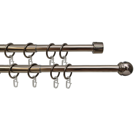 Карниз телескопический двухрядный, металл, Классика, Коньяк, 160-320см Карниз телескопический двухрядный, металл, Классика, Коньяк, 160-320см