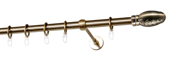 Однорядный гладкий карниз Дали ∅ 20мм Бронза Однорядный гладкий карниз Дали ∅ 20мм Бронза