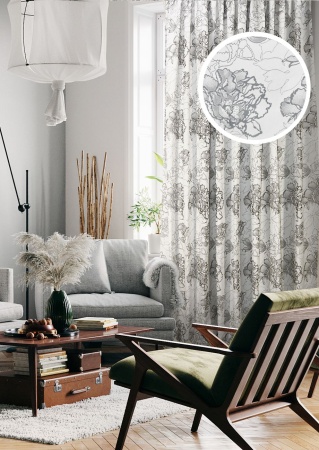 Штора на тесьме 276х270 см Rapsodia с подхватом цвет серый Штора на тесьме 276х270 см Rapsodia с подхватом цвет серый